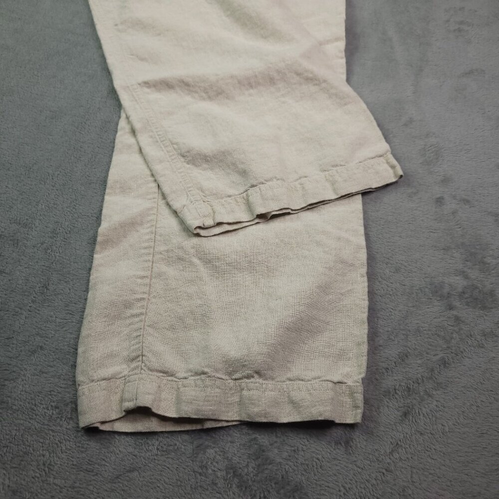 Chicos Womens Linen Pants 12 (2) Relaxed Beige Casual Beach Mid Rise - Picture 5 of 7